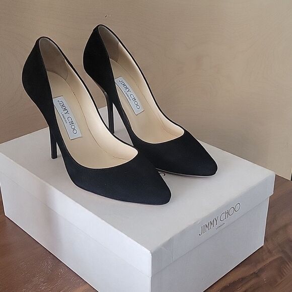 NWT Jimmy Choo Mitchel Mitchell Almond Suede Stiletto Heel 4" Pumps NIB 36.5 6 - Picture 1 of 16